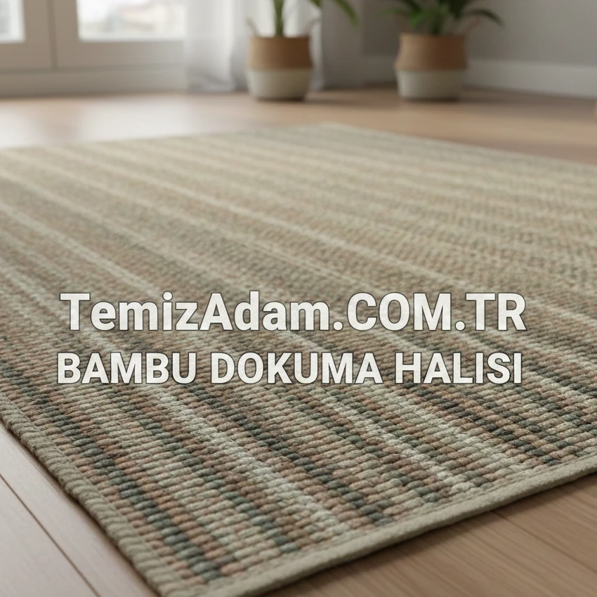 Bambu halı yıkama ve doku kazandırma işlemi.