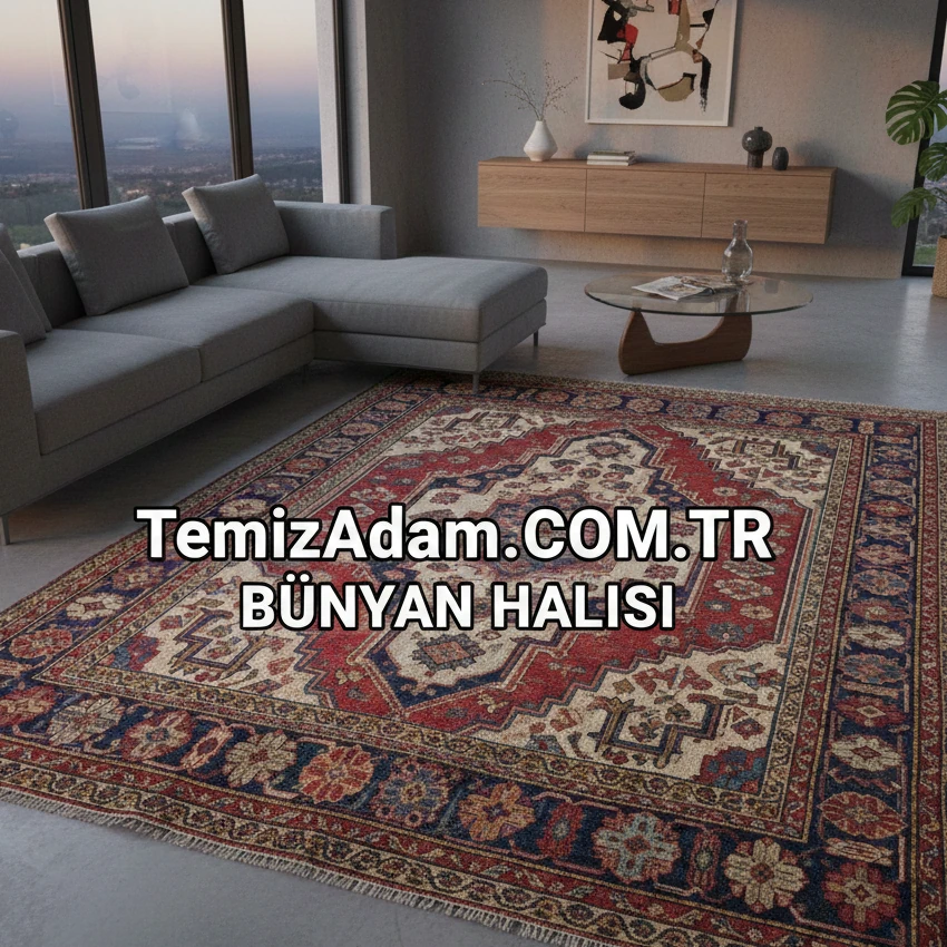 Profesyonel Bünyan yün halı yıkama ve durulama işlemi.
