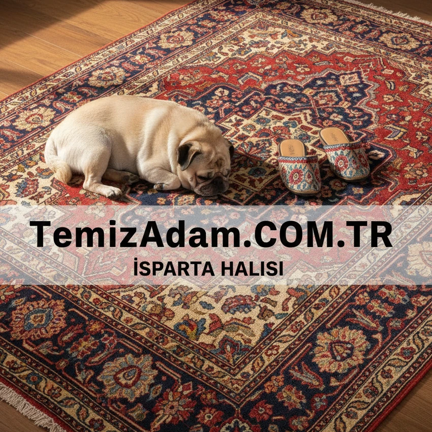 Geleneksel yün Isparta halısı yıkama ve saçak temizliği.